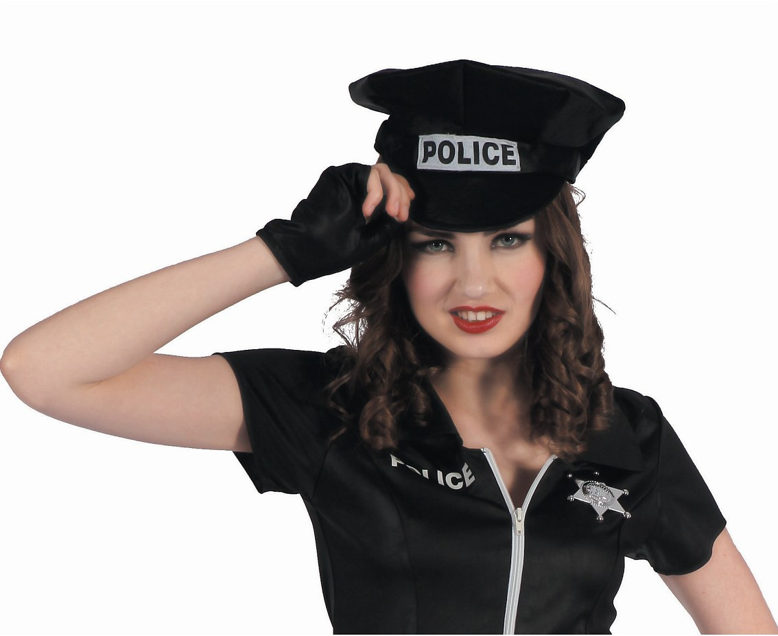 Role play-set for adult Naughty Policewoman (shirt, skirt, belt, headband), size S